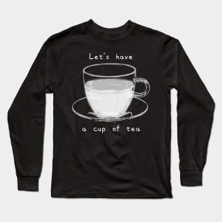 【Black and White】Tea Time Long Sleeve T-Shirt